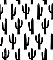 Black and white outlined cactus seamless pattern. Black And White Cactus Pattern Botanical Background Stock Photo Picture And Royalty Free Image Image 96101688