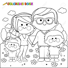 Encuentra imágenes de familia feliz. Familia Feliz En La Pagina Del Libro Para Colorear Parque Ilustraciones Vectoriales Clip Art Vectorizado Libre De Derechos Image 64676428
