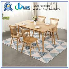 Our standard table top is made from 1.5 thick solid hardwood. China Dining Room Furniture Rectangular 6 Seaters Solid Oak Modern Wooden Dining Table China Dining Room Set Multi Colored