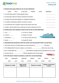 modes of transport esl games worksheets activities