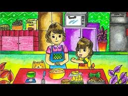 Cara Menggambar Dan Mewarnai Tema Ramadhan Buat Kue Lebaran Dengan Gradasi Warna Crayon Oil Pastel Youtube Cara Menggambar Gambar Pastel Gambar
