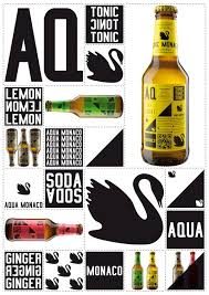 Aqua Monaco Tonic Lemon Soda Ginger Kreatives Verpackungsdesign Erfrischungsgetrank Verpackungsdesign
