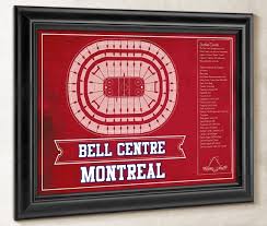 montreal canadiens bell centre seating chart vintage hockey print