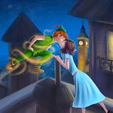 Wendy And Peter Steal A Kiss By Yorinarpati Peter Pan Disney Peter Pan And Tinkerbell Disney Fan Art