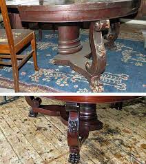 Bumps and dings should be filled with silex filler before starting the refinishing process. Mahogany Dining Table Refinishing Scott Doyle Inc