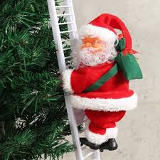 Apples race to the finish! Novelty Decorations Yugust Electric Santa Claus Climb On Ladder With Music Singing Dancing Plush Doll Toy Hanging Ornaments Santa Figurine Tabletop Decoration For Xmas Tree Door Fireplace Home Morphed Io