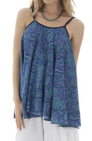 Maybe you would like to learn more about one of these? Top Large Avec Col Rond Et Fines Bretelles Reglables Bleu Ocean Andris