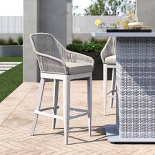 Shop wayfair for all the best wicker & rattan bar stools & counter stools. Miami 29 Patio Bar Stool With Cushion Joss Main