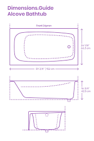 The measurements are for the exterior of the tub. Alcove Bathtubs Bathtub Dimensions Bathtub Design Bathroom Dimensions