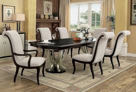 106 Abela 7 Pc Espresso Champagne Dining Table Set Luxury Dining Room Dining Room Design Dining Table Setting