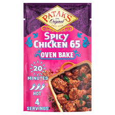 This recipe is usually spicy and is judged by its color. Pataks Oven Bake Spicy Chicken 65 120g Tesco Groceries