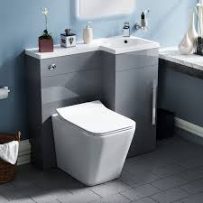 900 Cloakroom Rh Light Grey Vanity Unit Basin Sink With Rimless Toilet Elora Ebay