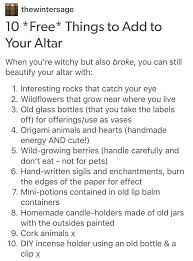 Free Things To Add To Your Alter For Broke Thrifty Witches Modernwitch With Images Eclectic Witch Witchcraft For Beginners Wiccan Witch