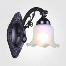 Check spelling or type a new query. Vintage Style Flower Shade Sconce Light Metal Frosted Glass 1 2 Lights White Black Wall Lamp For Bedroom Onlywonderful Com