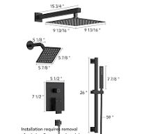 EVERSTEIN 10'' Dual Shower Head Rainfall Shower System in Matte Black