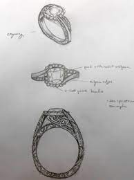 Mark Schneider Design Custom Engagement Ring Design Jewelry Drawing Jewelry Illustration Ring Sketch