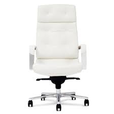 Perot Genuine Leather Aluminum Base High Back Executive Chair Zuri Furniture Contemporary Office Chairs White Office Chair Midcentury Modern Dining Chairs