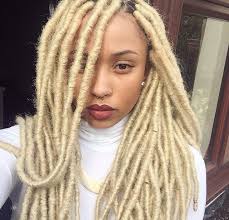 Faux Locs Hair Black And Blonde Her Blonde Faux Locs Look Soo Good Faux Locs Hairstyles Hair Styles Faux Locs Styles