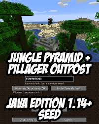 What is a jungle temple seed? Unreal Spawn Beside A Jungle Temple In View Of A Pillager Outpost Minecraft Java Edition 1 14 Seed Fearartemis Minecraft Blueprints Minecraft Seed Minecraft