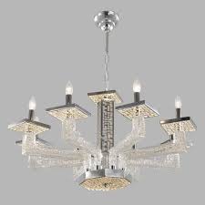 unique handmade glass contemporary chandelier with 8 arms it s full size and square shape makes it perfect fo quality decor chandelier contemporary chandelier