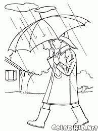 El Nino Esta Caminando Bajo La Lluvia Dibujos Para Colorear Paginas Para Colorear Para Ninos Colorear Para Ninos