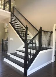New Hampton Newel Post Knuckle Wrought Iron Spindles Espresso Stain Interior Stair Railing Staircase Railing Design Stairs Design
