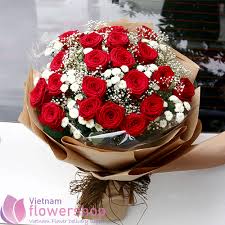 vietnam red roses bouquet lovely
