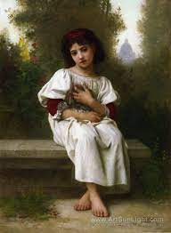 In The Garden Elizabeth Jane Gardner Bouguereau Oil Painting Reproduction William Adolphe Bouguereau Portrait Elizabeth Jane