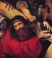 Christ Carrying The Cross Painting By Lorenzo Lotto Reproduction 1st Art Gallery Lotto Christ Stations Of The Cross