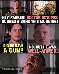 Tobey Maguire Spider Man 2 Doc Ock J Jonah Jameson Jokes Avengers Funny Marvel Jokes Funny Marvel Memes
