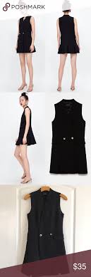 Zara Black Sleeveless Blazer Dress Blazer Dress Sleeveless Blazer Zara Black