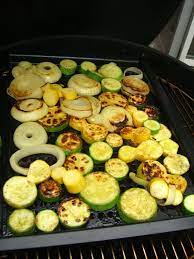 The slices did not get browned, but dried out quite a bit. Grilled Zucchini Yellow Squash And Onions Grilled Veggies Cooking Yellow Squash Grilled Squash