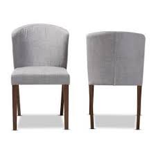 Cassie Light Grey Walnut Brown Fabric Dining Chair Set Of 2 Midcentury Modern Dining Chairs Fabric Dining Chairs Grey Upholstered Dining Chairs