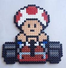 Pixel Art Perles A Repasser Toad De Mario Kart Coloriage Pixel Art Hama Mario Art Perle