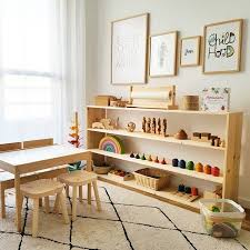Beautiful Montessori Playroom Workspace At Home Kids Toy Organization Montessori Room Montessori Playroom