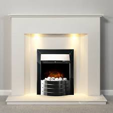Maybe you would like to learn more about one of these? White Marble Surround Black Electric Fire Pebbles Fireplace Suite Downlights Ebay