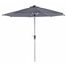 Garden parasol with solar lights. Azuma Led Parasol 3m Solar Power Strip Lights Round Garden Umbrella Crank Grey Ebay