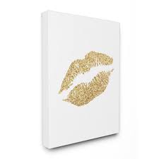 Maybe you would like to learn more about one of these? Glitter Lips Glam White Gold Wooden Stretched Canvas Wall Art Overstock 11867335 16 X 20