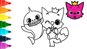 Fun shark coloring pages for your little shark. Pinkfong Baby Shark Coloring Pages For Kids Art Colours With Colored Markers Youtube