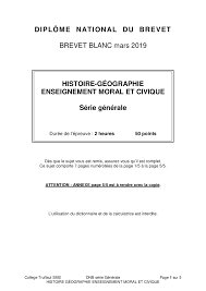 Brevet-blanc-mars-2019-CORRECTION.pdf | Notes Histoire | Docsity