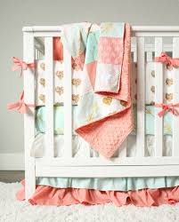 The baby boutique you've been looking for! Coral Mint And Gold Crib Bedding Girl Crib Bedding Sets Baby Girl Bedding Girls Bedding Sets