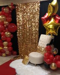 Red Black And Gold Balloon Arch A Star Is Born Backdrop Video Red Birthday Party Black And Gold Party Decorations Red Party Decorations