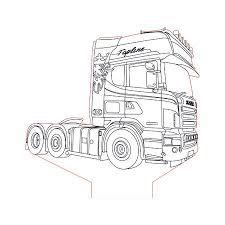 Scania Truck 2 3d Illusion Lamp Plan Vector File For Laser And Cnc 3bee Studio 3d Illusion Lamp 3d Illusions Illusions