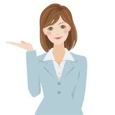 ご案内をしている グレーのスーツを着た若い女性の無料イラストです イラスト 女性 イラスト ビジネスイラスト