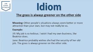 The Grass Is Always Greener On The Other Side Quotes Meaning The Grass Is Always Greener On The Other Side In 2020 English Idioms Idiomatic Expressions Idioms
