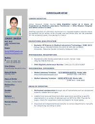 Medical laboratory technician resume examples & samples. Jinshy Cv Bsc Medical Laboratory Technician