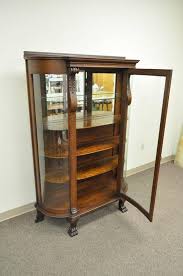 Check spelling or type a new query. Antique Tiger Oak Bow Front Curved Glass And Mirror Curio Display China Cabinet For Sale At 1stdibs
