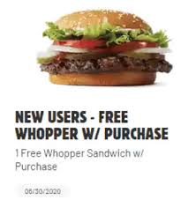 One of the main drawbacks to getting a free whopper this way is that the burger is only free with a purchase. Burger King Free Kids Meal With Purchase Or Free Whopper Doctor Of Credit