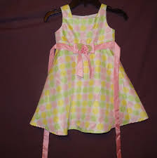 Dress Easter Polka Dots Pink Green Yellow And Similar Items