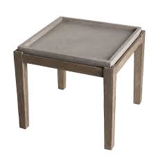 Zendart design propose une sélection de tables basses d'exterieur, forme de table carrée. Table D Appoint Carree D Exterieur Beton Bois Acacia Carl Jardin